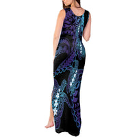 Polynesia Sea Turtle Day Tank Maxi Dress Tribal Honu Plumeria Polynesian Pattern