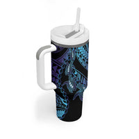 Polynesia Sea Turtle Day Tumbler With Handle Tribal Honu Plumeria Polynesian Pattern LT14 - Polynesian Pride