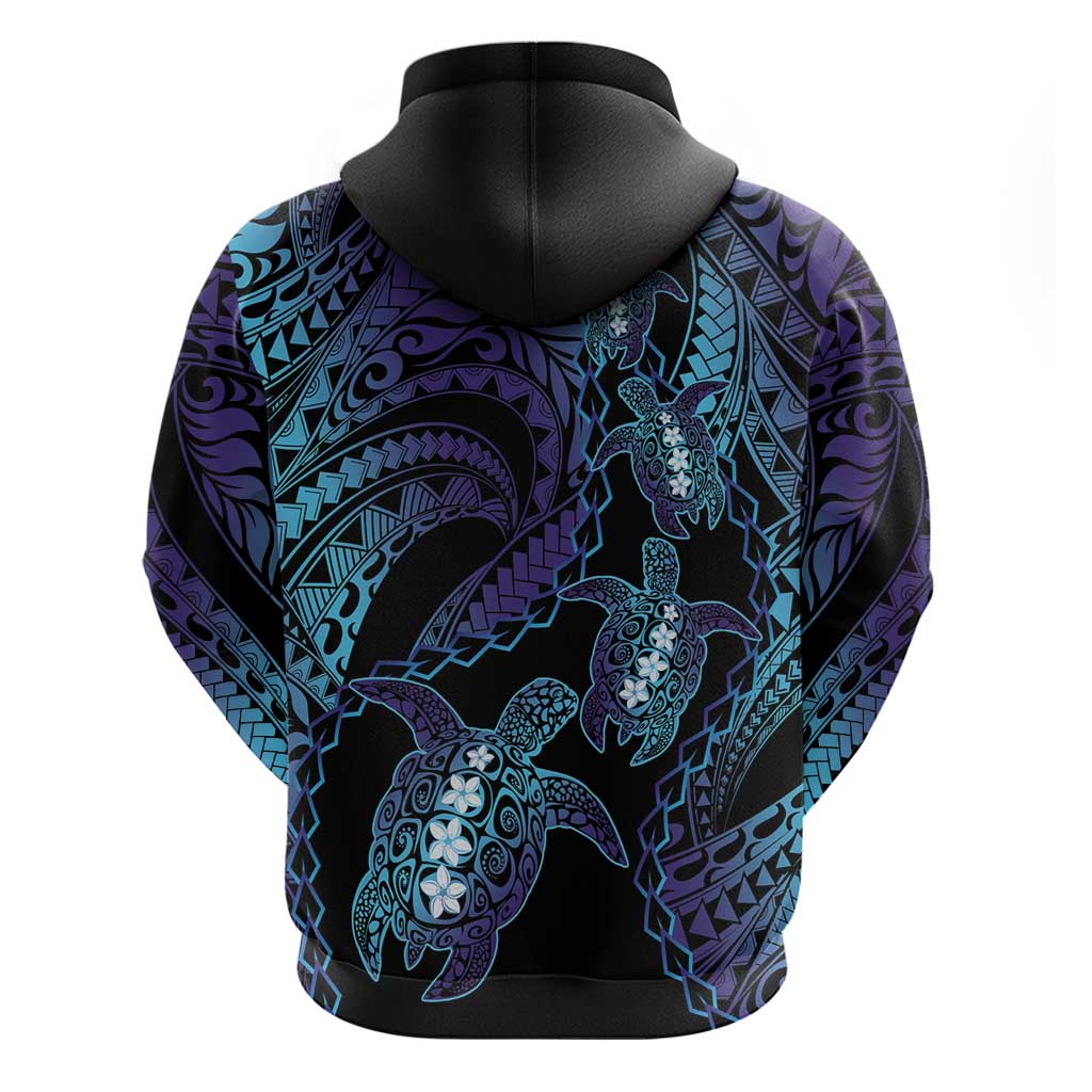 Polynesia Sea Turtle Day Zip Hoodie Tribal Honu Plumeria Polynesian Pattern LT14 - Polynesian Pride