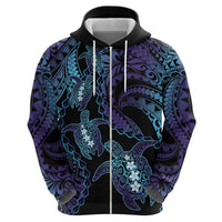 Polynesia Sea Turtle Day Zip Hoodie Tribal Honu Plumeria Polynesian Pattern LT14 - Polynesian Pride