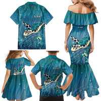World Sea Turtle Day Polynesia Family Matching Mermaid Dress and Hawaiian Shirt Go With The Flow LT14 - Polynesian Pride