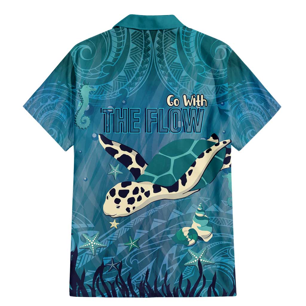 World Sea Turtle Day Polynesia Family Matching Mermaid Dress and Hawaiian Shirt Go With The Flow LT14 - Polynesian Pride