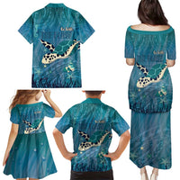 World Sea Turtle Day Polynesia Family Matching Puletasi and Hawaiian Shirt Go With The Flow