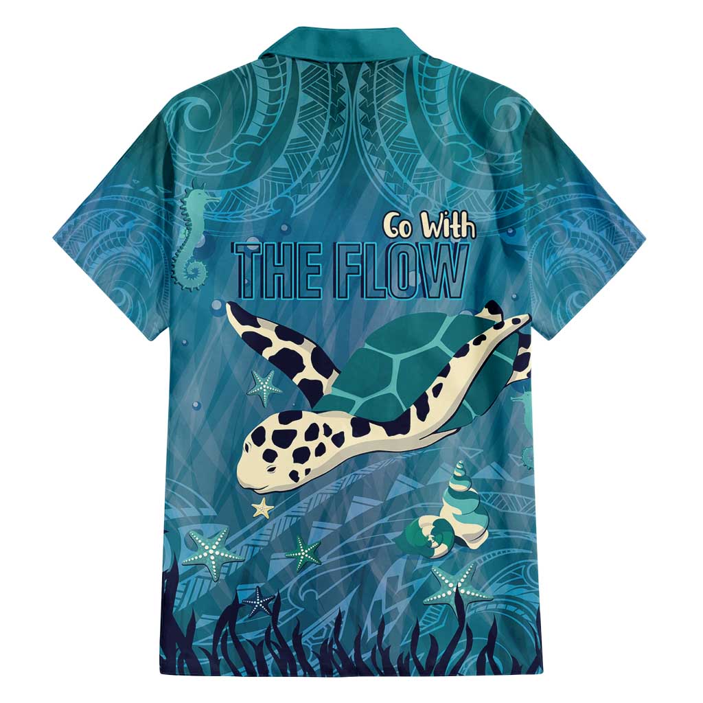 World Sea Turtle Day Polynesia Family Matching Summer Maxi Dress and Hawaiian Shirt Go With The Flow LT14 - Polynesian Pride
