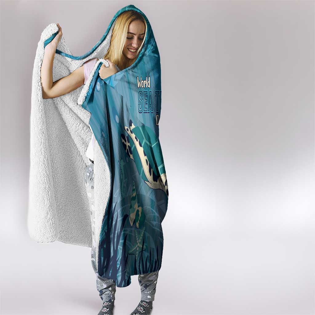 World Sea Turtle Day Polynesia Hooded Blanket Go With The Flow