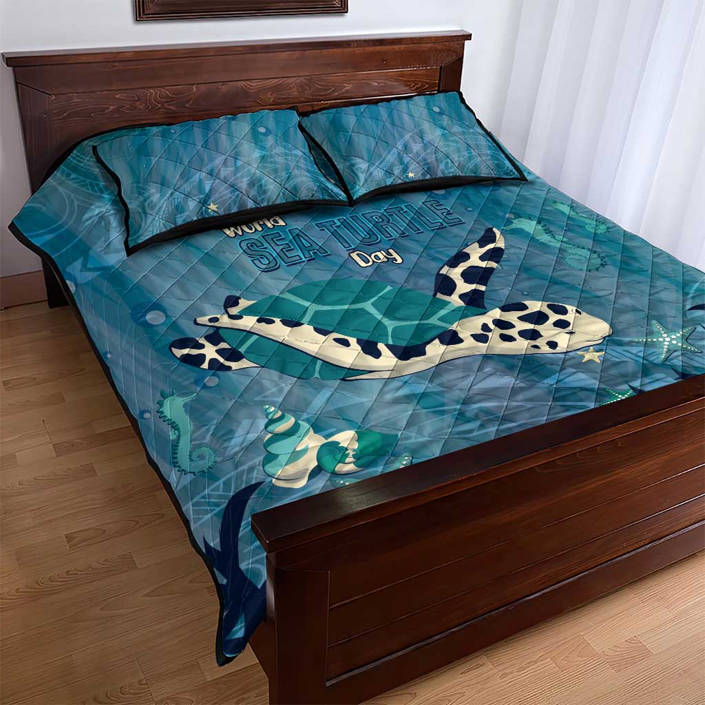 World Sea Turtle Day Polynesia Quilt Bed Set Go With The Flow