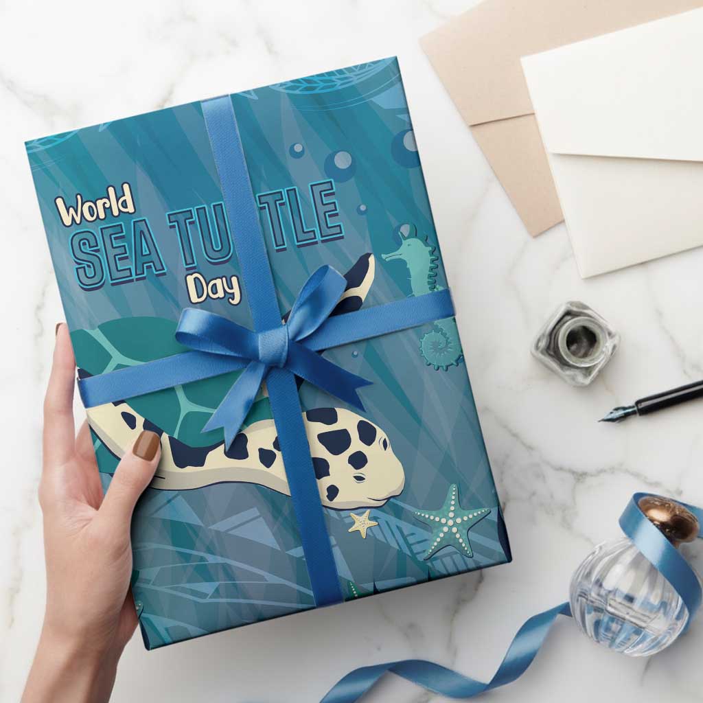 World Sea Turtle Day Polynesia Wrapping Paper Go With The Flow - Polynesian Pride