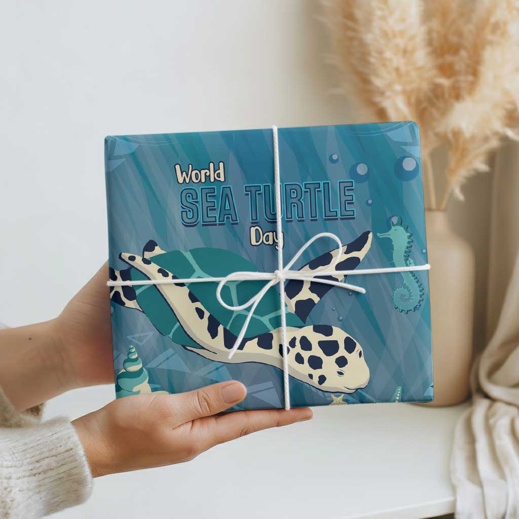 World Sea Turtle Day Polynesia Wrapping Paper Go With The Flow - Polynesian Pride