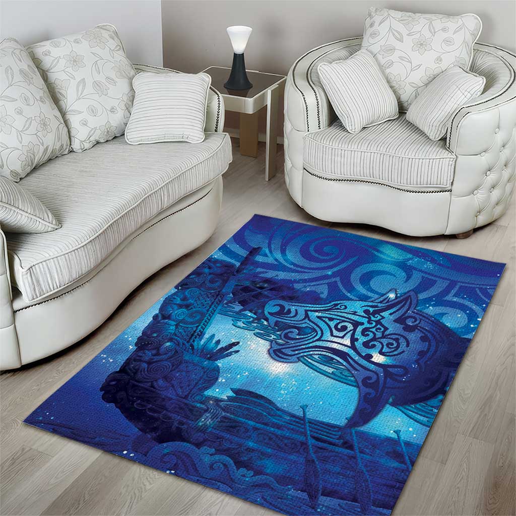 Kuri New Zealand Matariki Area Rug Aotearoa Dog Waka Maori New Year Galaxy Vibes LT14 - Polynesian Pride