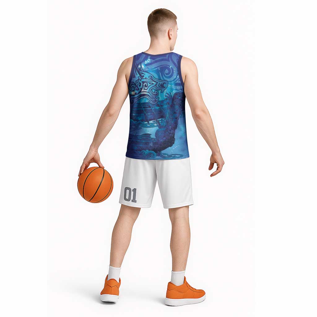 Kuri New Zealand Matariki Basketball Jersey Aotearoa Dog Waka Maori New Year Galaxy Vibes LT14 - Polynesian Pride