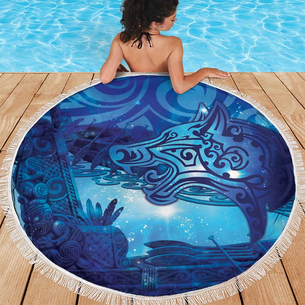 Kuri New Zealand Matariki Beach Blanket Aotearoa Dog Waka Maori New Year Galaxy Vibes LT14 - Polynesian Pride