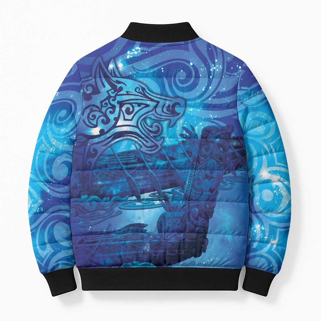 Kuri New Zealand Matariki Bomber Puffer Jacket Aotearoa Dog Waka Maori New Year Galaxy Vibes LT14 - Polynesian Pride