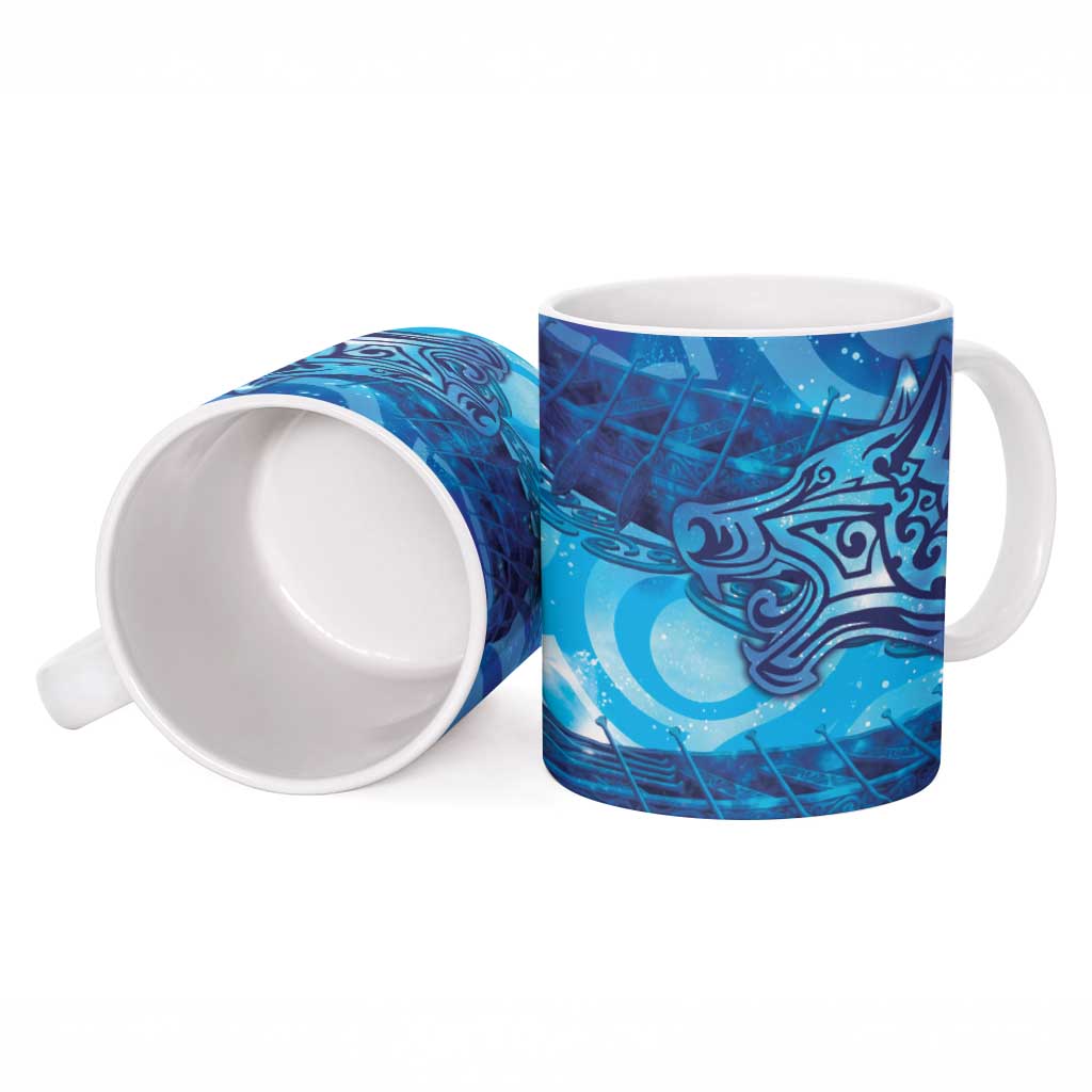 Kuri New Zealand Matariki Ceramic Mug Aotearoa Dog Waka Maori New Year Galaxy Vibes LT14 - Polynesian Pride
