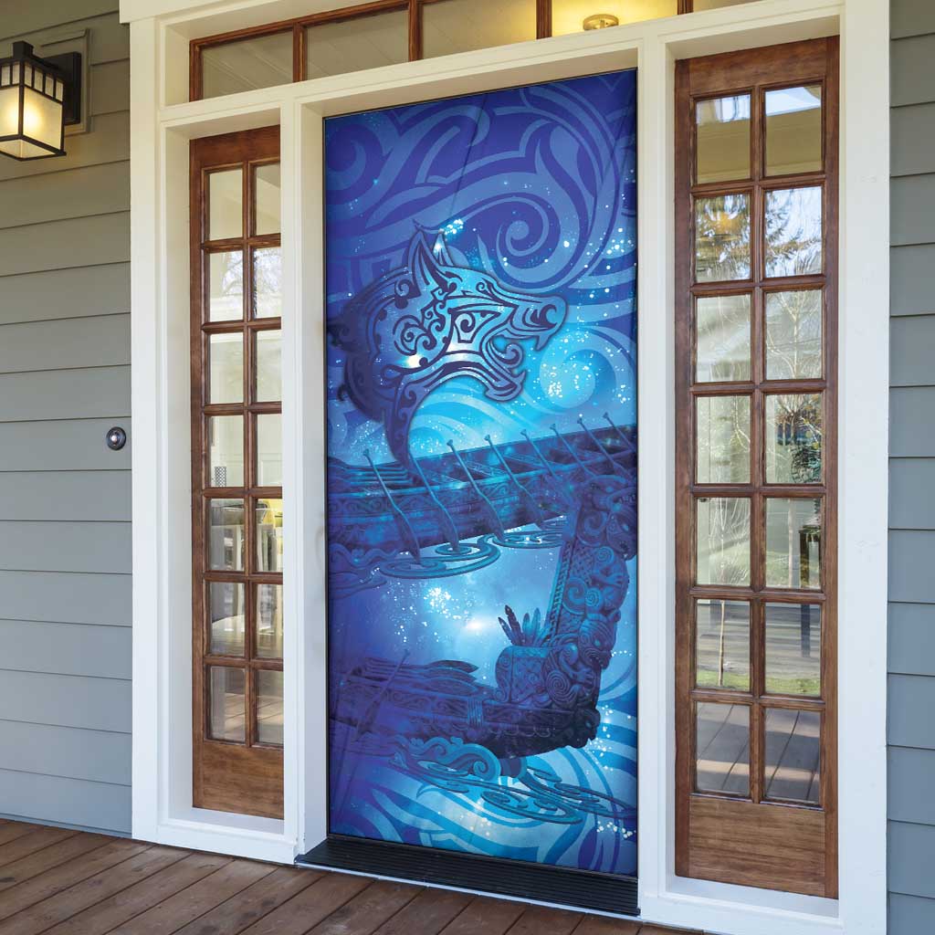 Kuri New Zealand Matariki Door Cover Aotearoa Dog Waka Maori New Year Galaxy Vibes LT14 - Polynesian Pride