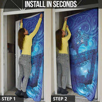 Kuri New Zealand Matariki Door Cover Aotearoa Dog Waka Maori New Year Galaxy Vibes LT14 - Polynesian Pride