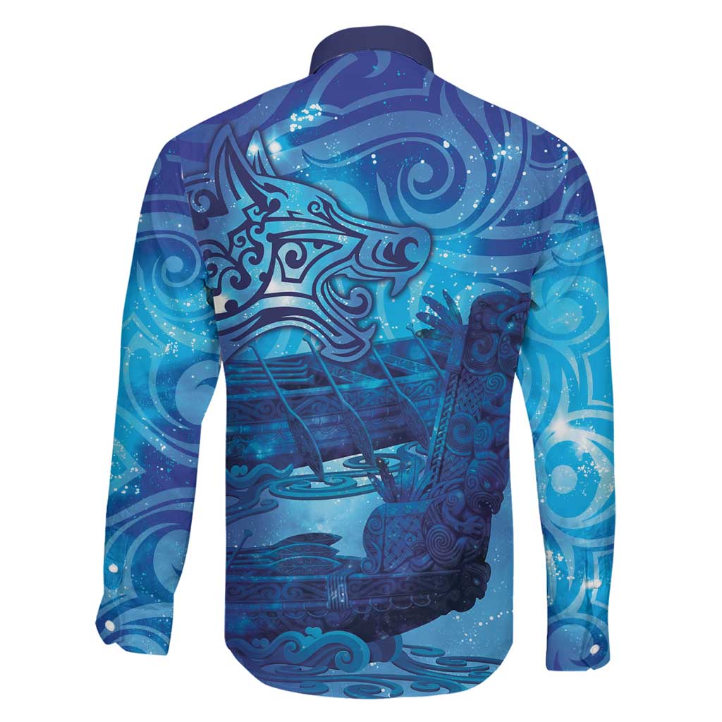 Kuri New Zealand Matariki Family Matching Off The Shoulder Long Sleeve Dress and Hawaiian Shirt Aotearoa Dog Waka Maori New Year Galaxy Vibes LT14 - Polynesian Pride