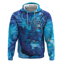 Kuri New Zealand Matariki Hoodie Aotearoa Dog Waka Maori New Year Galaxy Vibes LT14 Pullover Hoodie Blue - Polynesian Pride