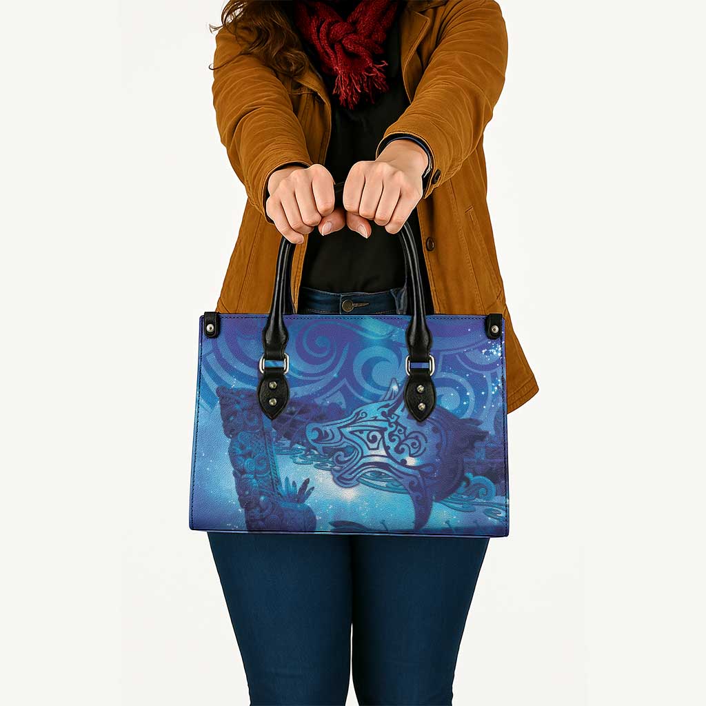 Kuri New Zealand Matariki Leather Bag Aotearoa Dog Waka Maori New Year Galaxy Vibes LT14 - Polynesian Pride