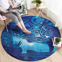 Kuri New Zealand Matariki Round Carpet Aotearoa Dog Waka Maori New Year Galaxy Vibes LT14 - Polynesian Pride