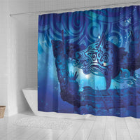 Kuri New Zealand Matariki Shower Curtain Aotearoa Dog Waka Maori New Year Galaxy Vibes LT14 - Polynesian Pride