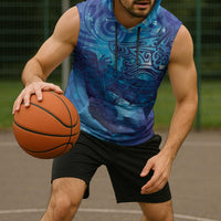 Kuri New Zealand Matariki Sleeveless Hoodie Aotearoa Dog Waka Maori New Year Galaxy Vibes LT14 - Polynesian Pride
