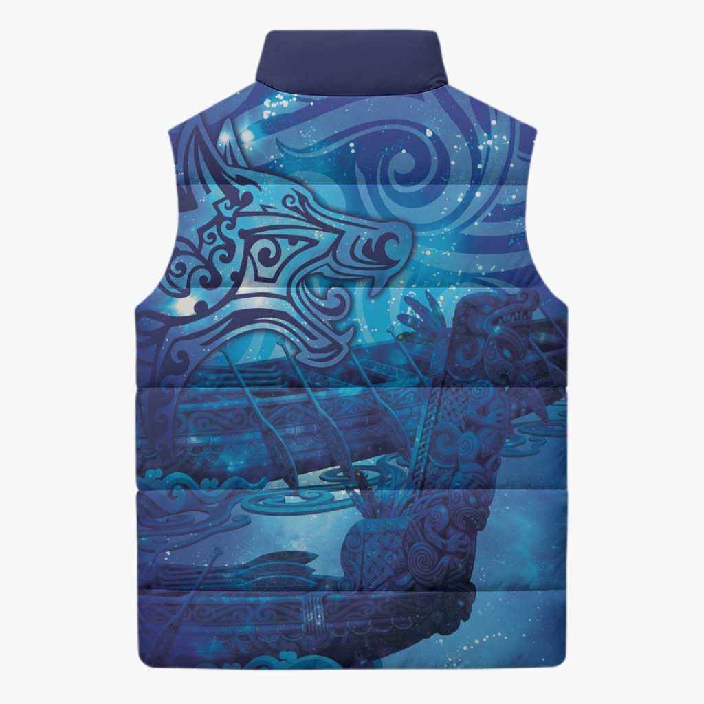 Kuri New Zealand Matariki Sleeveless Puffer Jacket Aotearoa Dog Waka Maori New Year Galaxy Vibes LT14 - Polynesian Pride
