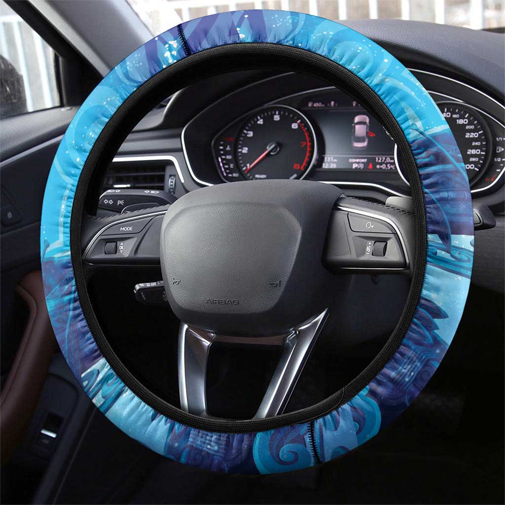 Kuri New Zealand Matariki Steering Wheel Cover Aotearoa Dog Waka Maori New Year Galaxy Vibes LT14 - Polynesian Pride