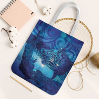 Kuri New Zealand Matariki Tote Bag Aotearoa Dog Waka Maori New Year Galaxy Vibes LT14 White Strap One Size Blue - Polynesian Pride