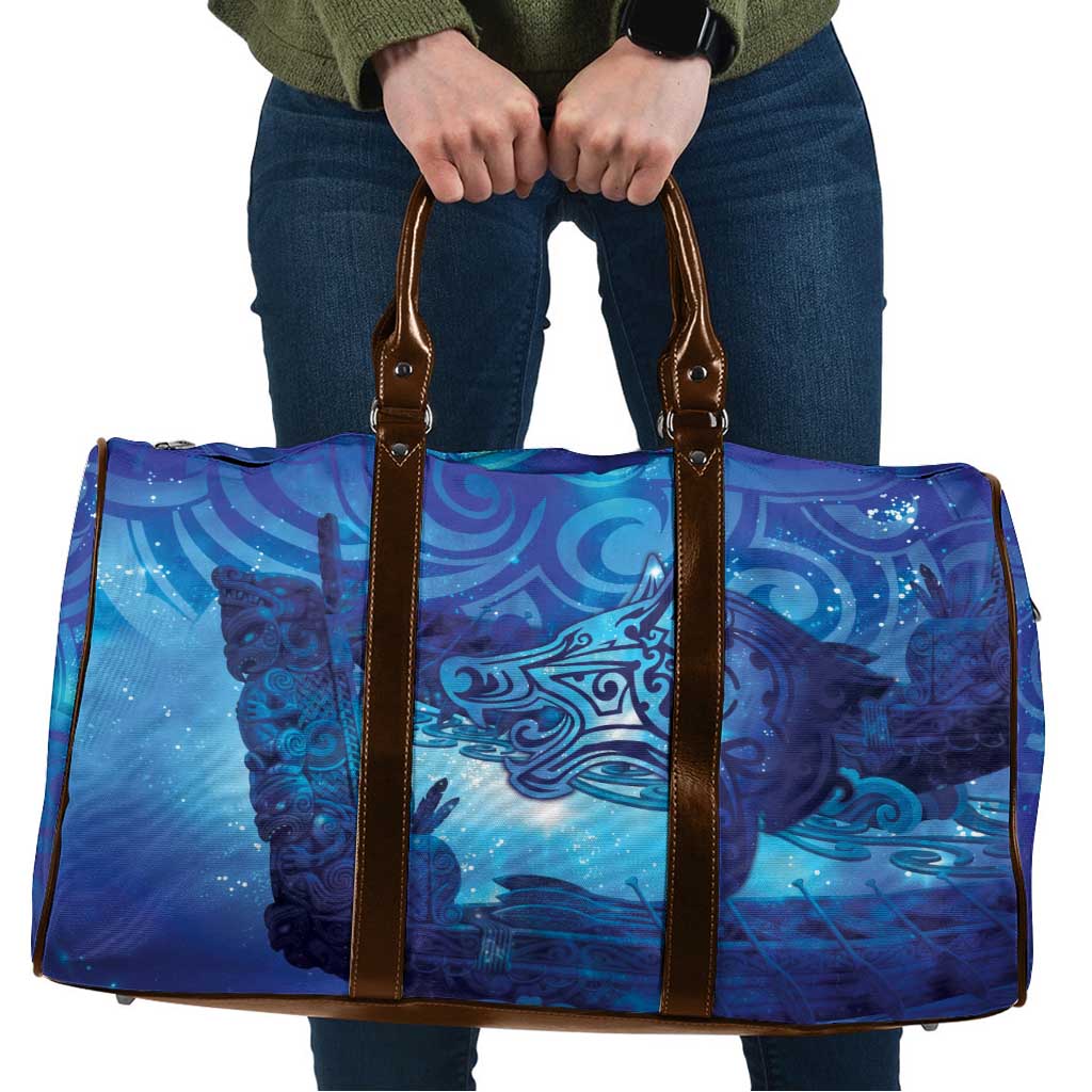 Kuri New Zealand Matariki Travel Bag Aotearoa Dog Waka Maori New Year Galaxy Vibes LT14 Blue - Polynesian Pride