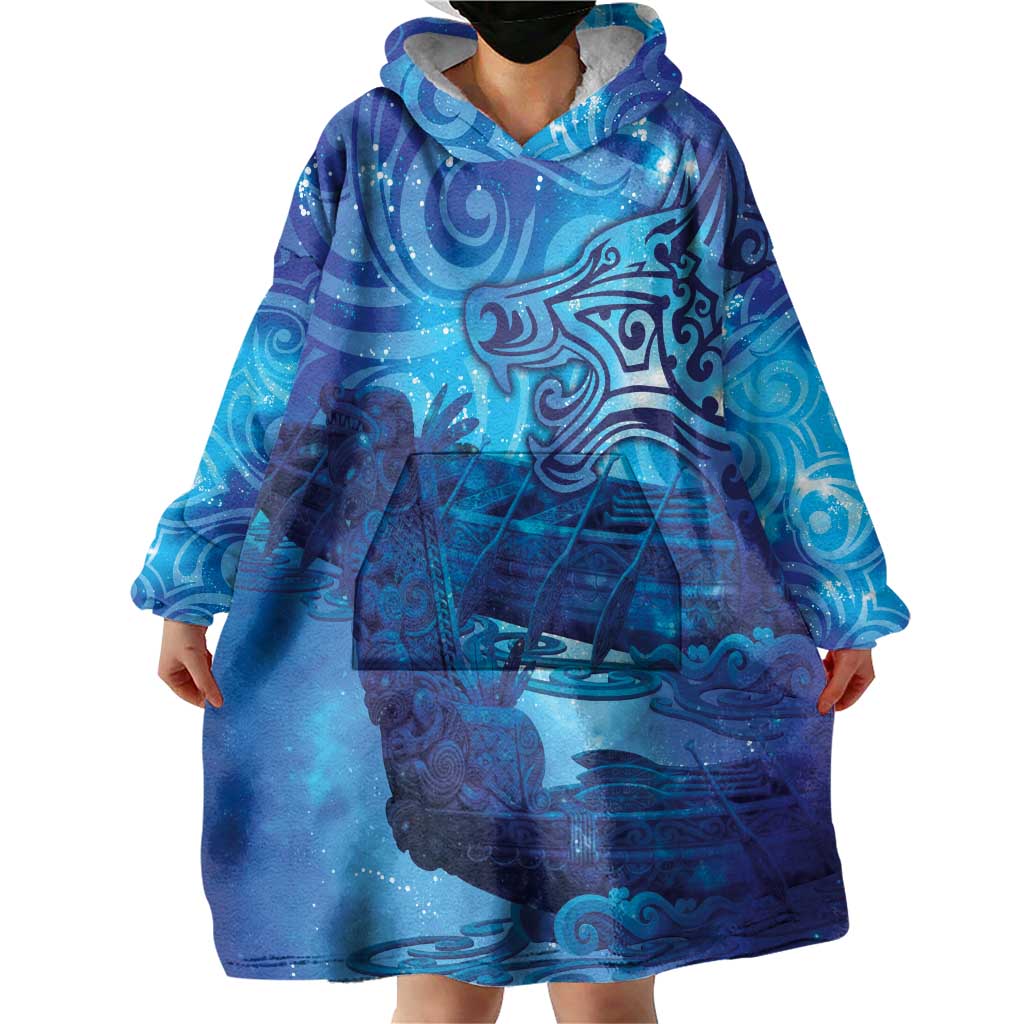 Kuri New Zealand Matariki Wearable Blanket Hoodie Aotearoa Dog Waka Maori New Year Galaxy Vibes LT14 - Polynesian Pride