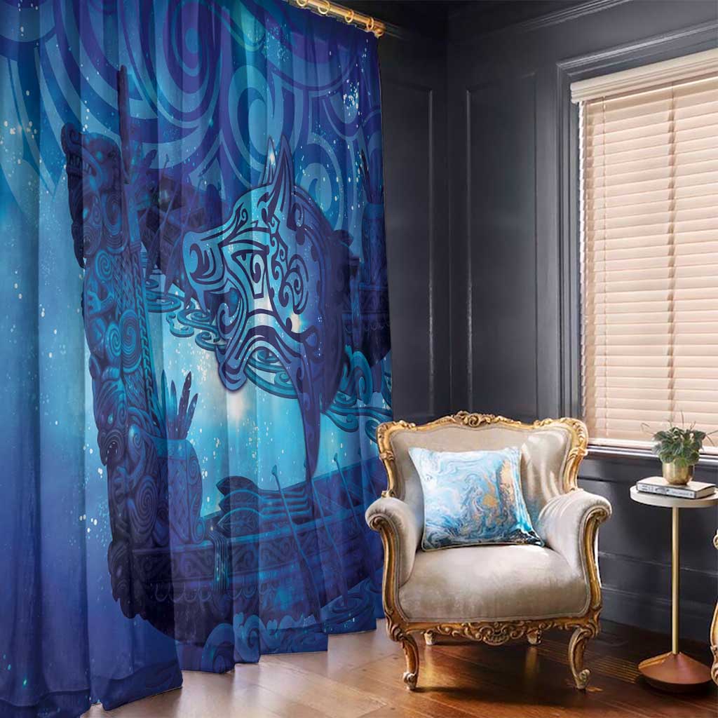 Kuri New Zealand Matariki Window Curtain Aotearoa Dog Waka Maori New Year Galaxy Vibes LT14 - Polynesian Pride