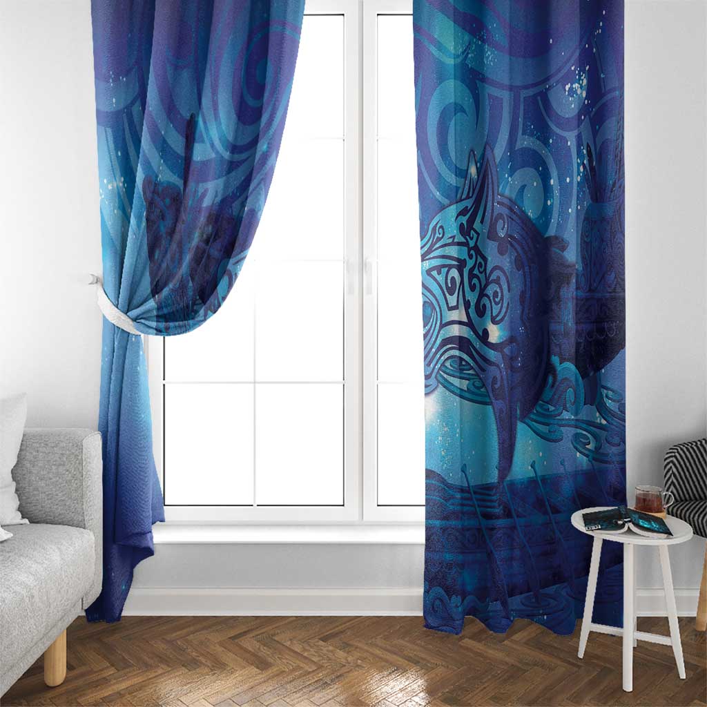 Kuri New Zealand Matariki Window Curtain Aotearoa Dog Waka Maori New Year Galaxy Vibes LT14 - Polynesian Pride
