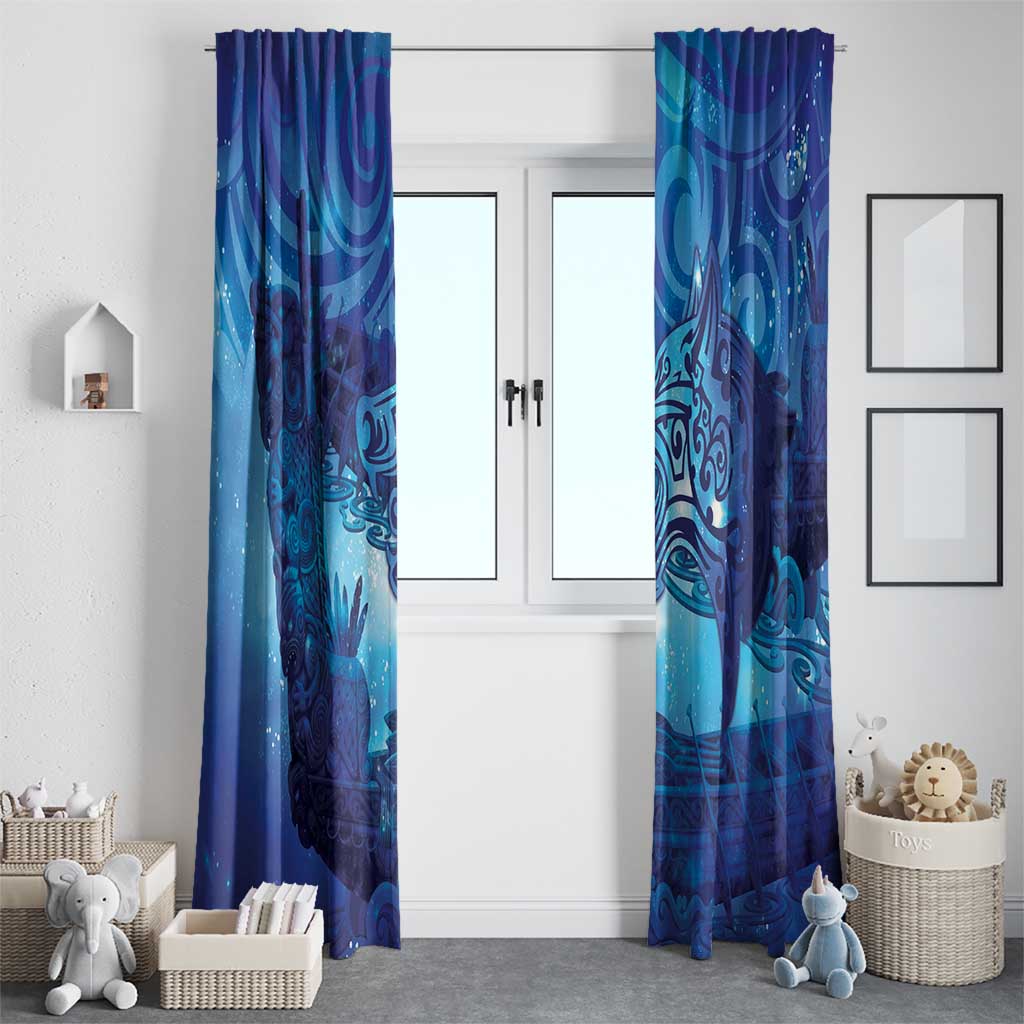 Kuri New Zealand Matariki Window Curtain Aotearoa Dog Waka Maori New Year Galaxy Vibes LT14 - Polynesian Pride