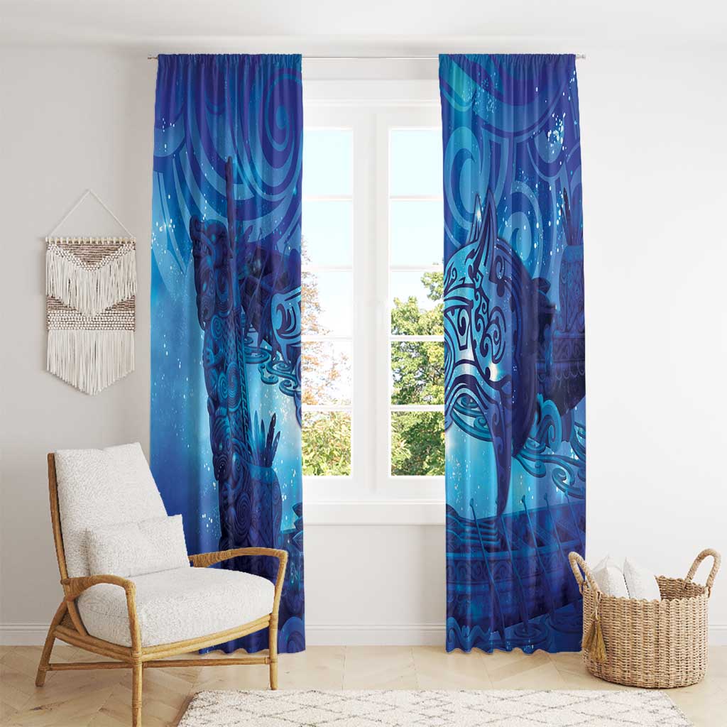 Kuri New Zealand Matariki Window Curtain Aotearoa Dog Waka Maori New Year Galaxy Vibes LT14 - Polynesian Pride