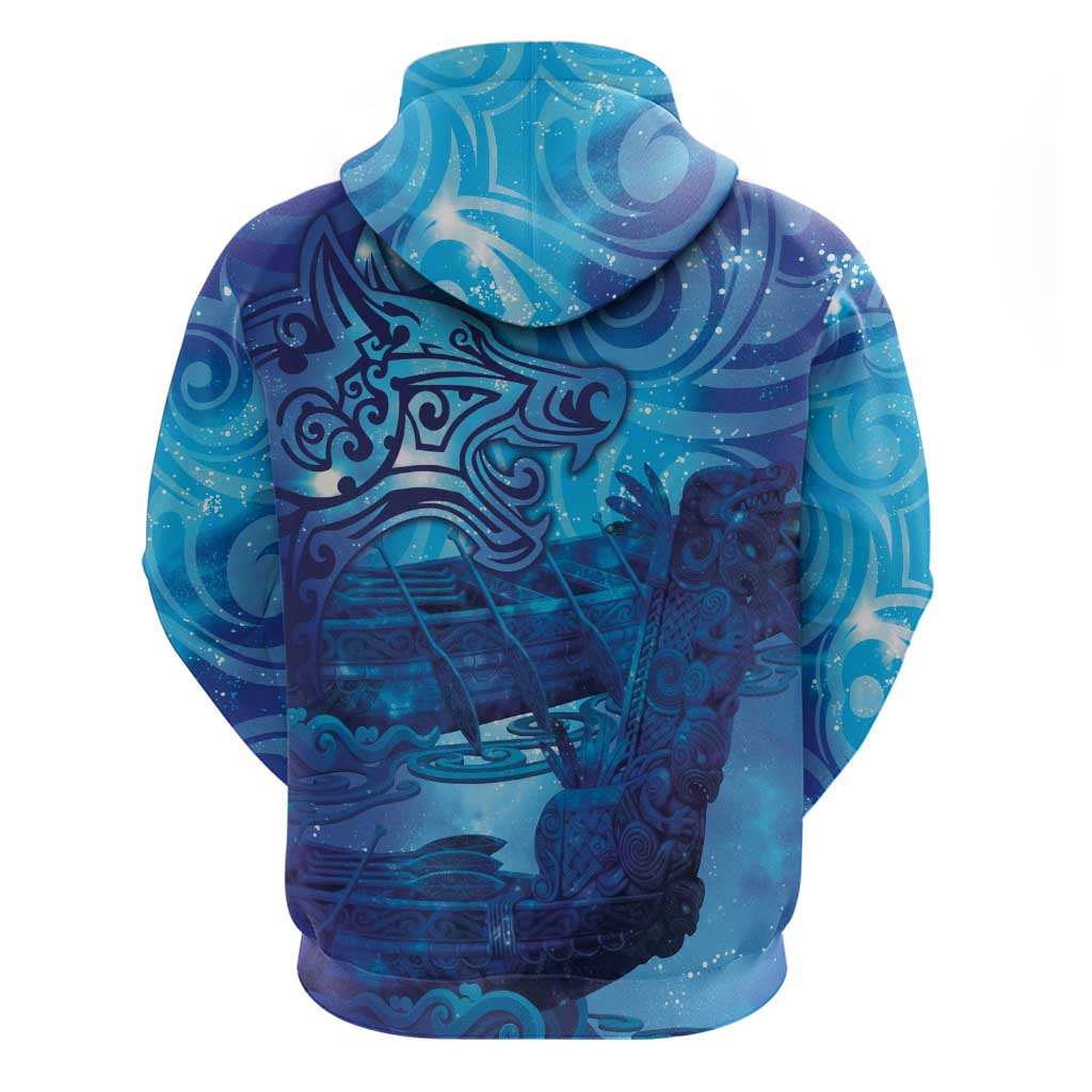Kuri New Zealand Matariki Zip Hoodie Aotearoa Dog Waka Maori New Year Galaxy Vibes LT14 - Polynesian Pride
