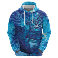 Kuri New Zealand Matariki Zip Hoodie Aotearoa Dog Waka Maori New Year Galaxy Vibes LT14 - Polynesian Pride
