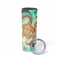 Hawaii Skinny Tumbler Polynesian Shark and Sea Turtle Dreamy Turquoise Artsy LT14 - Polynesian Pride