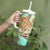 Hawaii Tumbler With Handle Polynesian Shark and Sea Turtle Dreamy Turquoise Artsy