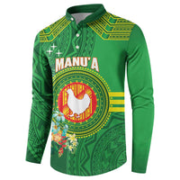 Personalized Manu'a Cession Day Button Sweatshirt Tropical Flowers With Polynesian Pattern