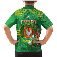 Personalized Manu'a Cession Day Family Matching Mermaid Dress and Hawaiian Shirt Tropical Flowers With Polynesian Pattern LT14 - Polynesian Pride
