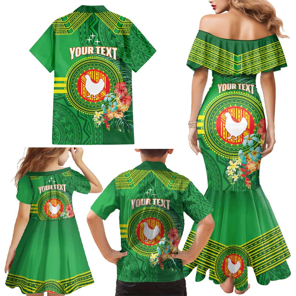 Personalized Manu'a Cession Day Family Matching Mermaid Dress and Hawaiian Shirt Tropical Flowers With Polynesian Pattern LT14 - Polynesian Pride