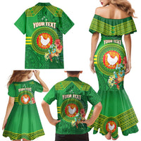 Personalized Manu'a Cession Day Family Matching Mermaid Dress and Hawaiian Shirt Tropical Flowers With Polynesian Pattern LT14 - Polynesian Pride