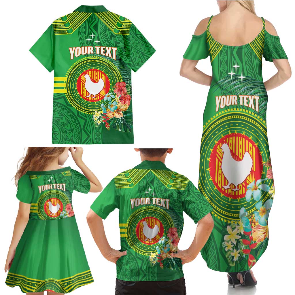 Personalized Manu'a Cession Day Family Matching Summer Maxi Dress and Hawaiian Shirt Tropical Flowers With Polynesian Pattern LT14 - Polynesian Pride
