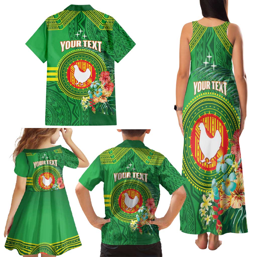 Personalized Manu'a Cession Day Family Matching Tank Maxi Dress and Hawaiian Shirt Tropical Flowers With Polynesian Pattern LT14 - Polynesian Pride
