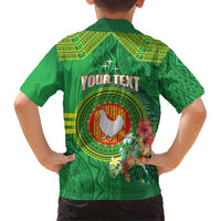 Personalized Manu'a Cession Day Kid Hawaiian Shirt Tropical Flowers With Polynesian Pattern LT14 - Polynesian Pride