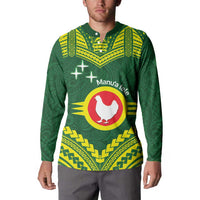 Manu'a Flag Day Button Sweatshirt Polynesian Pattern National Color Proud