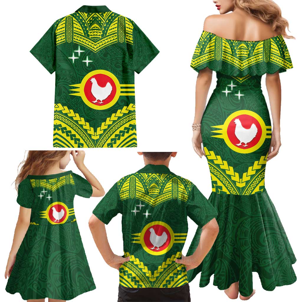 Manu'a Flag Day Family Matching Mermaid Dress and Hawaiian Shirt Polynesian Pattern National Color Proud LT14 - Polynesian Pride