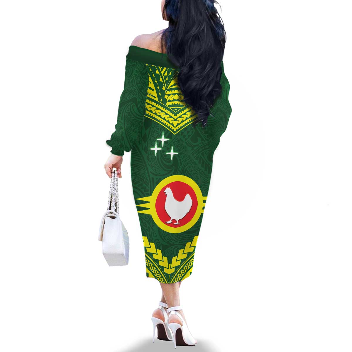 Manu'a Flag Day Family Matching Off The Shoulder Long Sleeve Dress and Hawaiian Shirt Polynesian Pattern National Color Proud LT14 - Polynesian Pride