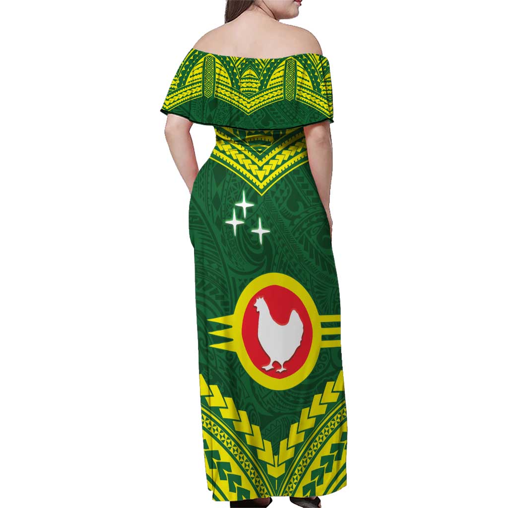 Manu'a Flag Day Family Matching Off Shoulder Maxi Dress and Hawaiian Shirt Polynesian Pattern National Color Proud LT14 - Polynesian Pride