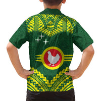 Manu'a Flag Day Family Matching Off Shoulder Short Dress and Hawaiian Shirt Polynesian Pattern National Color Proud LT14 - Polynesian Pride